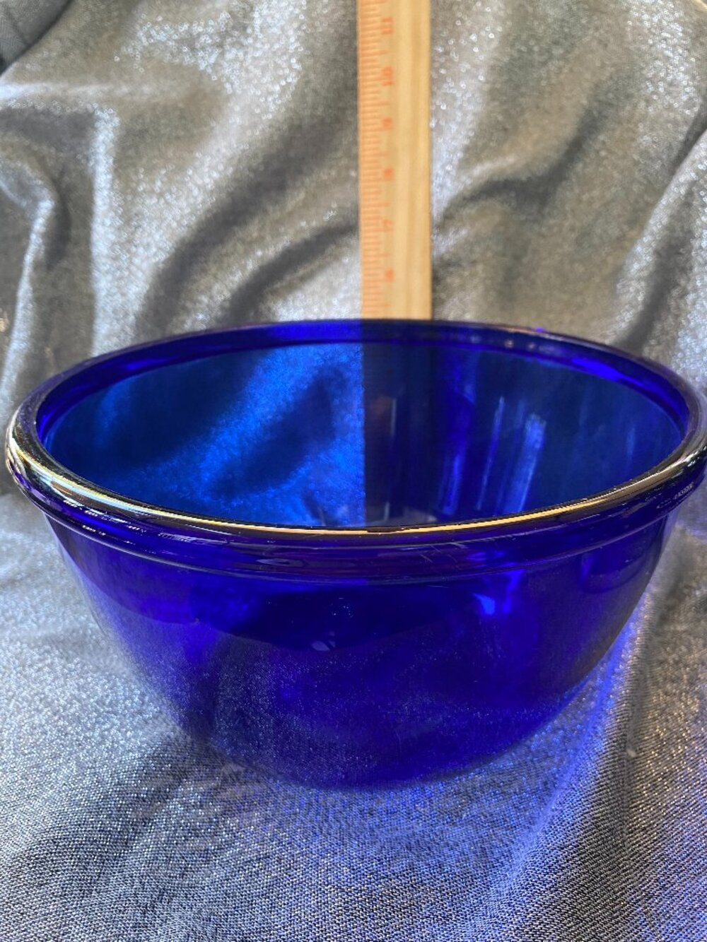 Danish Modern cobalt blue glass serving bowl